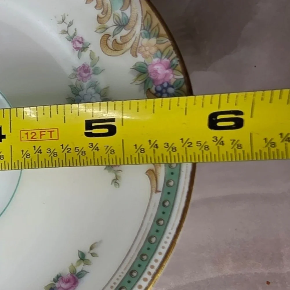 Vintage Noritake Plaza China‎ Saucers Set of 5 Floral Gold Trim Japan 5.5 Inch